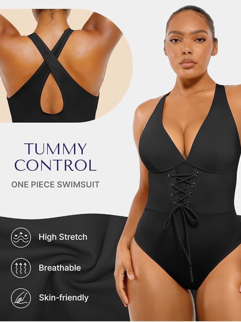 Shapellx Black Lace Halter One-Piece size L NWT
